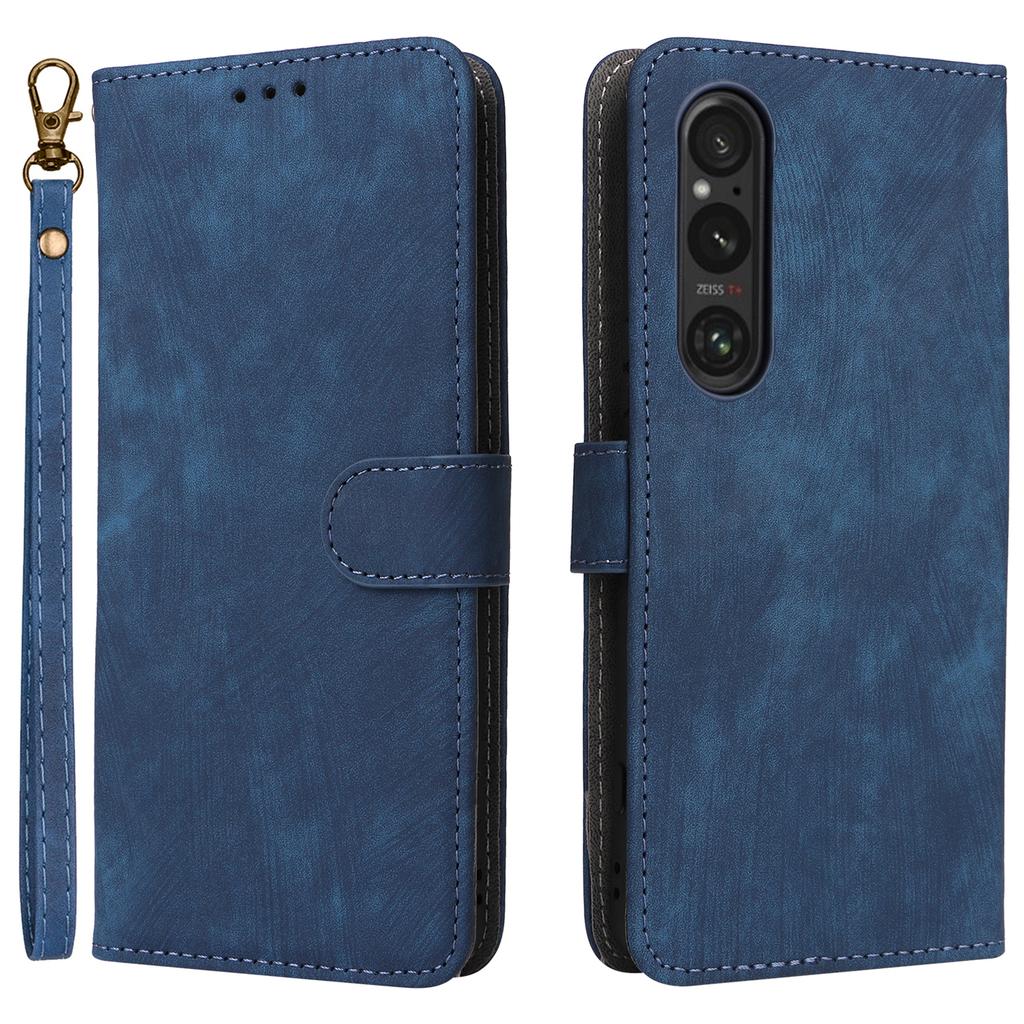 Кожаный чехол-кошелек с блокировкой RFID и ремешком на запястье для Sony Xperia 1 VI