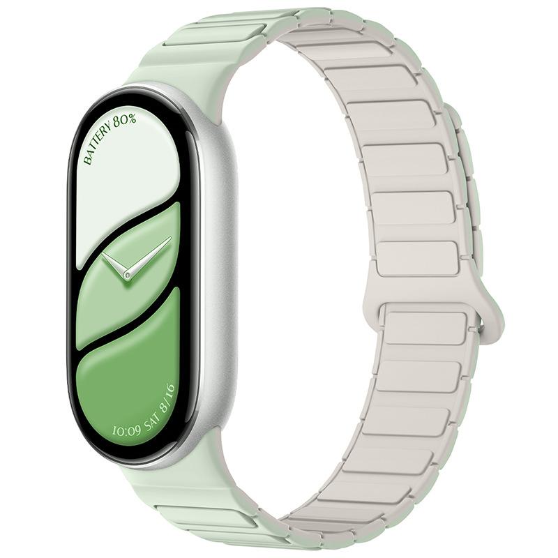 НОВЫЙ Магнитный спортивный ремешок для Xiaomi Watch 10/9/8 Двухцветный силиконовый ремешок для Miband 10 NFC Сменный браслет для смарт-часов
