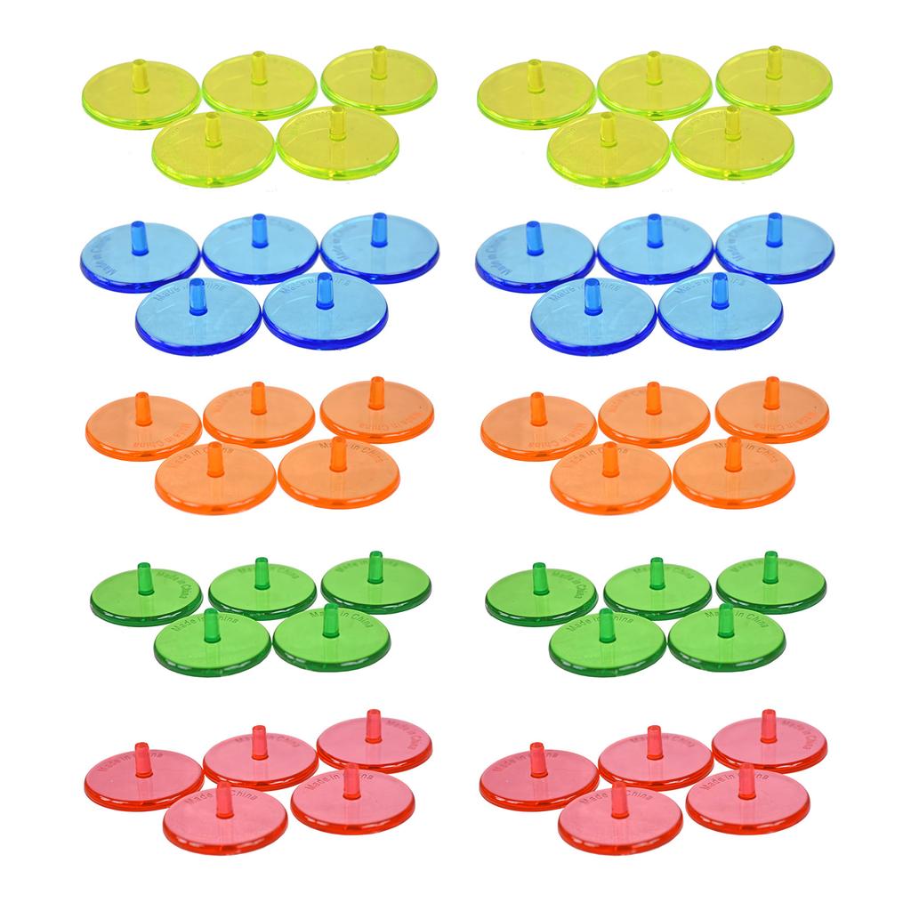 50Pcs Golf Ball Mark Position Markers Diameter 24mm Clear Plastic Flat Golf Ball Markers For Men Women Golf Games
