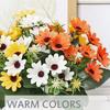 15 Heads Simulated Decorative Daisies Multicolors Chrysanthemum False Flower  Home Decoration