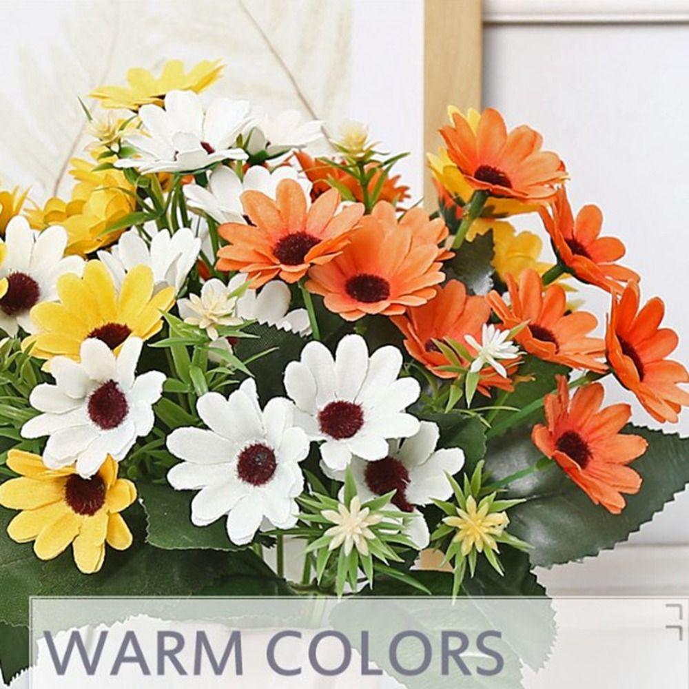 15 Heads Simulated Decorative Daisies Multicolors Chrysanthemum False Flower  Home Decoration