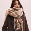 Mohair Winter Cashmere Scarves Tassel Long Shawl Neck Wrap Plaid Wool Scarf  Women/Men