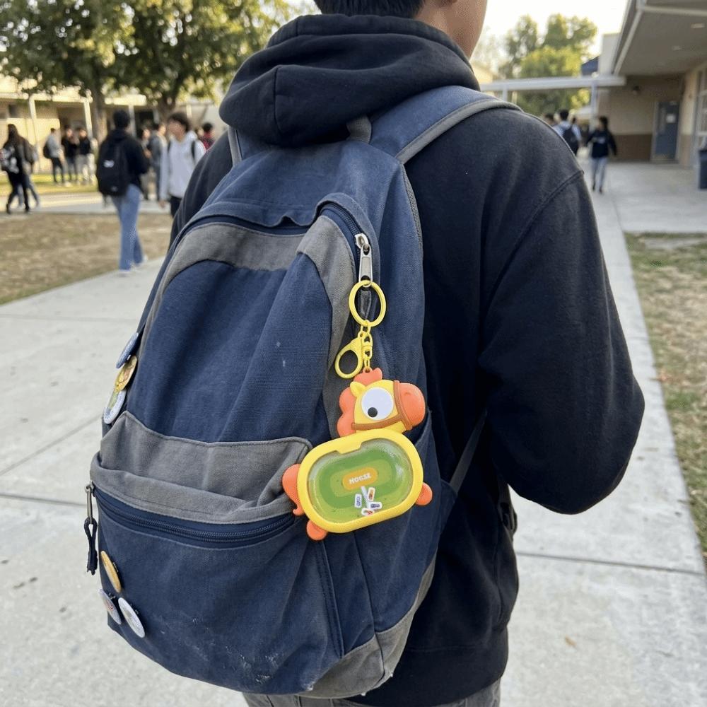 Plastic Magnetic Horse-Racing Keychain Cartoon Backpack Charm Novelty Keychain Keyring Charm