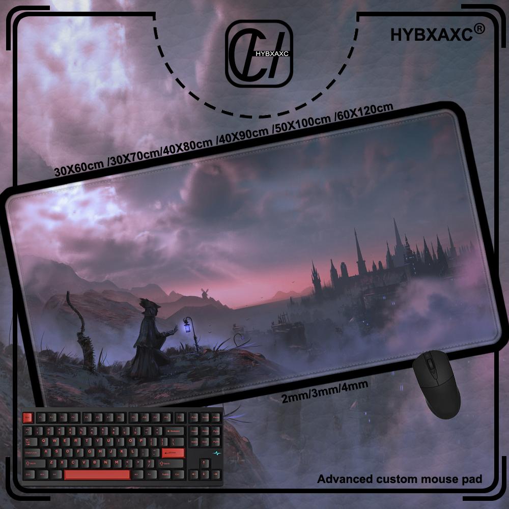 900x400mm Office Non-Slip Keyboard Pads Bloodborne Large Mouse Pad PC Gamer Naturally Rubber Desk Mat Game Locking Edge Mousepad