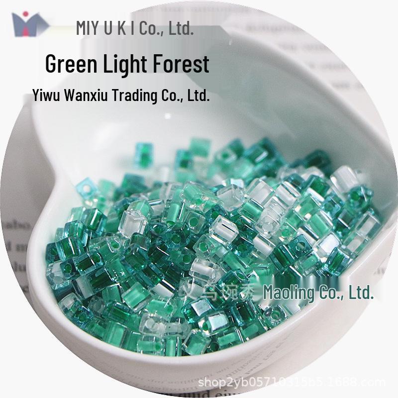 MIYUKI 4mm Transparent Dyed Core Sugar Cube Beads for DIY Bracelets