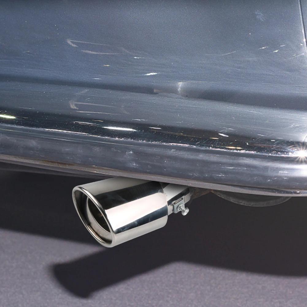 63 мм Универсальный автомобильный глушитель, круглый наконечник из нержавеющей стали, задняя часть автомобиля, хромированная круглая выхлопная труба, наконечник глушителя