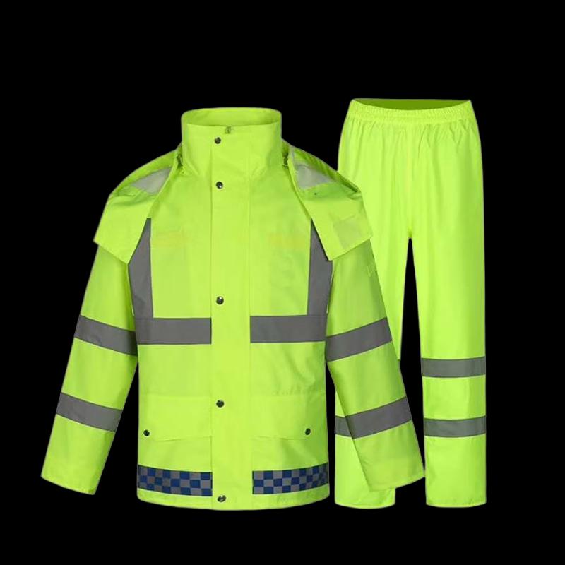 Reflective Raincoat and Pants Set