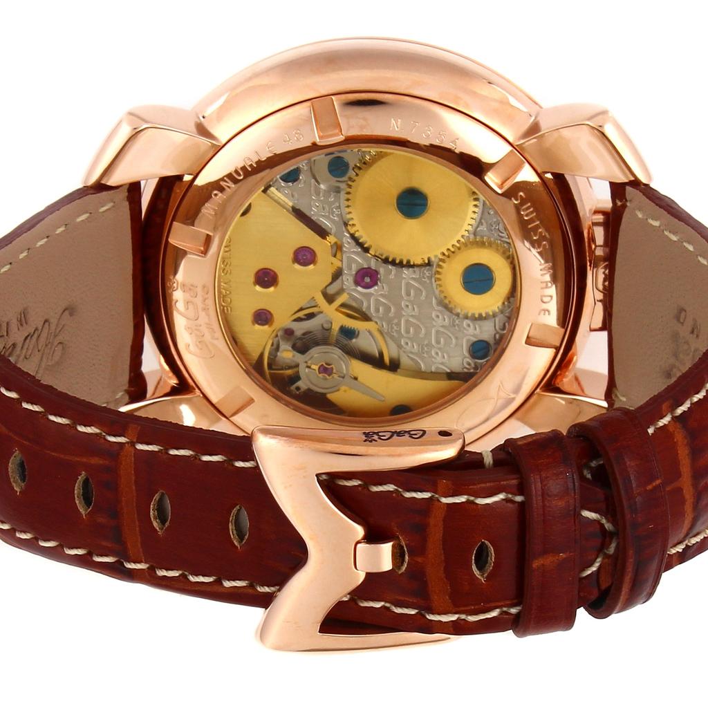 Аутлет подлинные часы без коробки MANUALE 48MM серебристый циферблат ручной завод ежедневные водонепроницаемые серебристые [Gaga Milano] 5011.06S-BRW-NEW мужские [Товар]