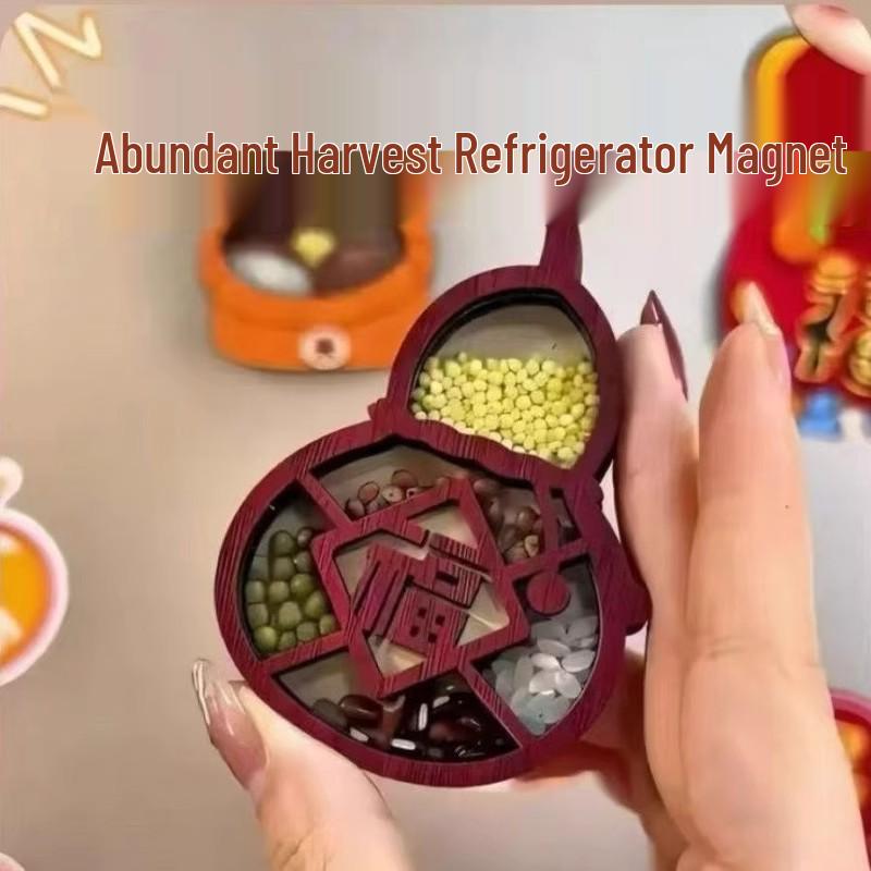 Магнит 3D Пять Зерен: Подарок на новоселье - Креативный дизайн с крупной текстурой