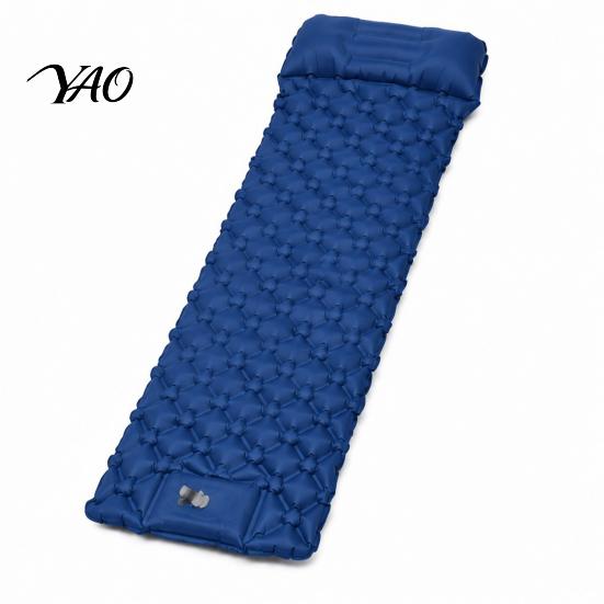 Camping Sleeping Pad Mat with Pillow & Built-in Pump, Ultralight Single Inflatable Air Mattress Person Mattress, for Outdoor Backpacking Travel