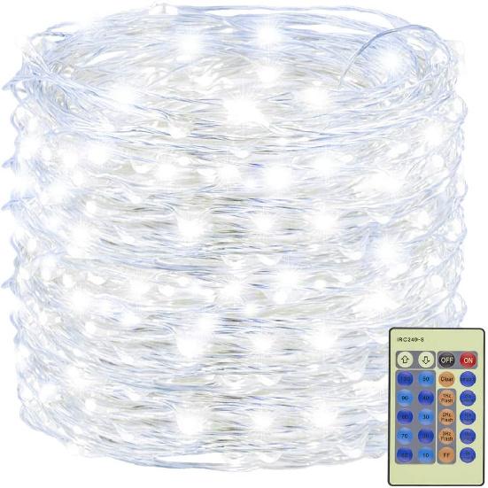 Decute 500LED 164FT Christmas Tree String Lights Green Wire Dimmable with Remote Control, UL Listed Plug in Fairy Starry Lights Decorative for