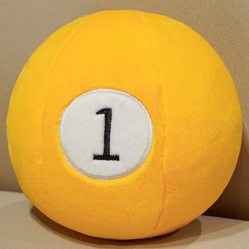 Realistic Billiard Ball Plush Toy Pillow Colorful Educational Ornament Keychain Pendant Cute Soft Balls Doll Kids Comfort Gift
