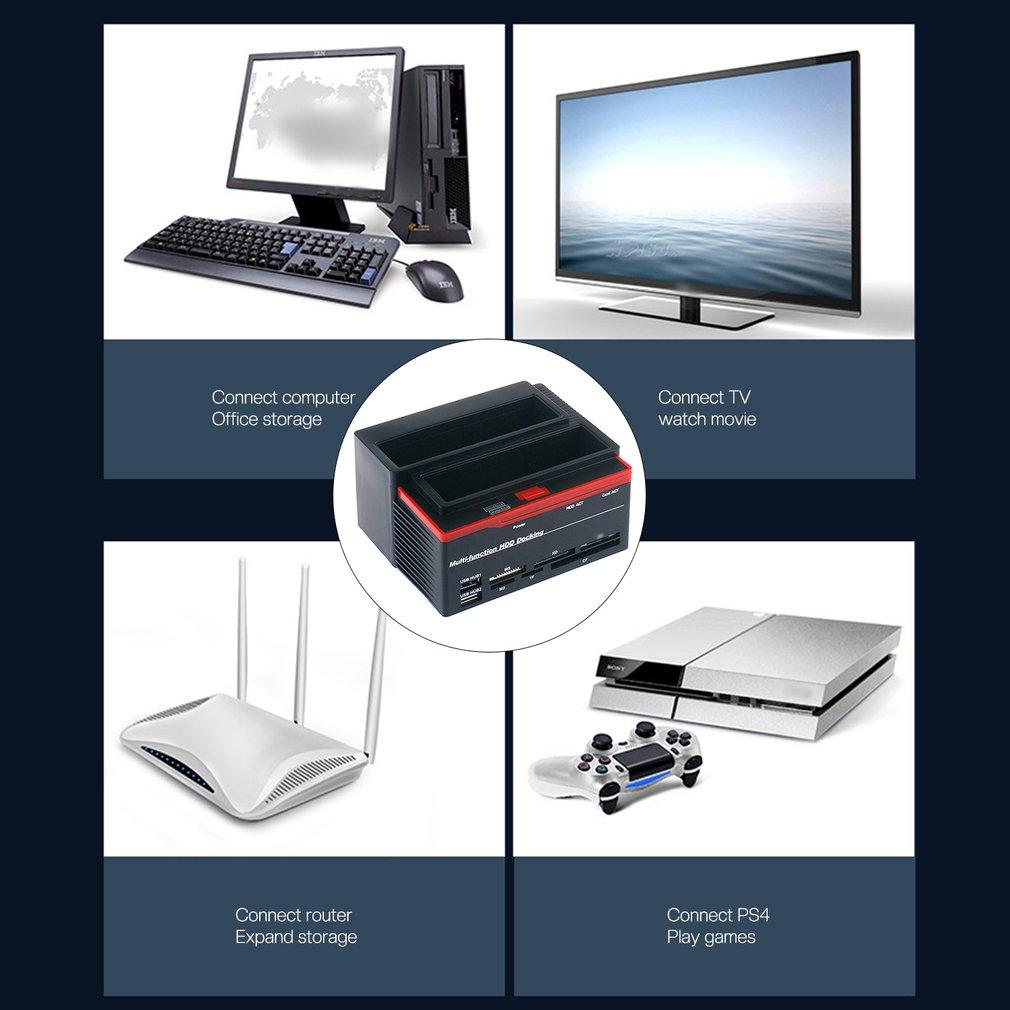 Корпус для мобильного жесткого диска 2,5/3,5 дюйма, док-станция для HDD, USB на SATA I/II/III, IDE, два слота, внешний корпус для жесткого диска