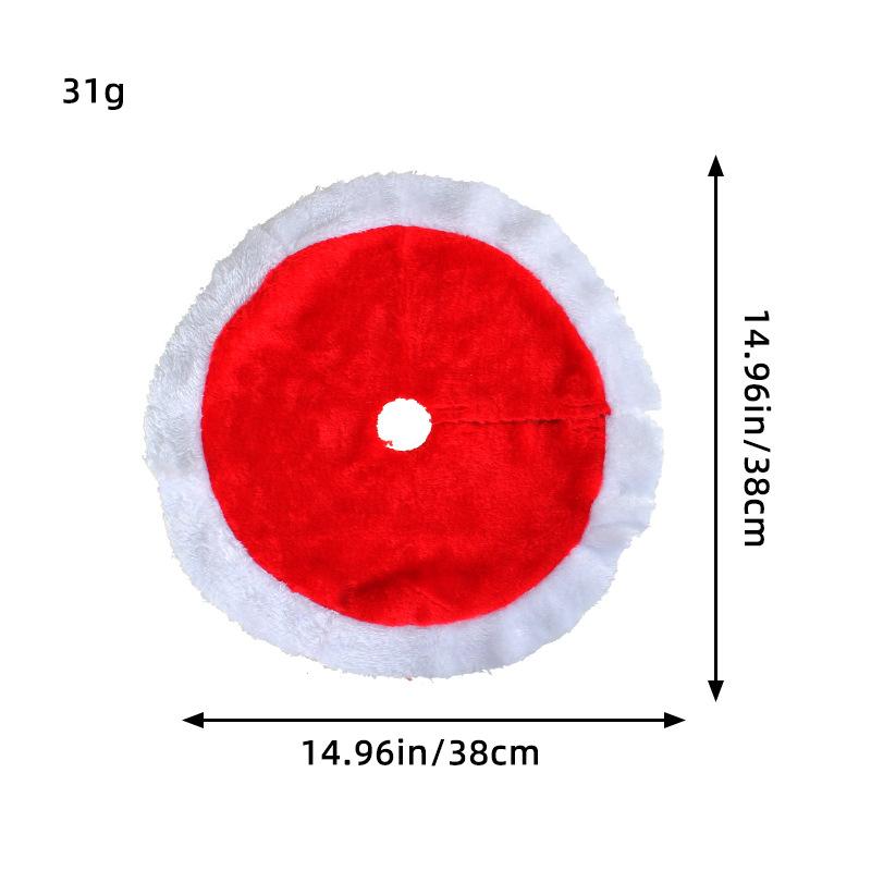 14,96 дюйма Юбка для рождественской елки Белый искусственный мех Плюшевая Вышитая бисером Счастливого Рождества С Новым годом Домашний коврик для рождественской елки Праздничный декор