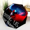 1 PC Automatic Folding Umbrella - Among Us Custom Name Pattern, Portable & Foldable Design with 8 Ribs, Christmas Birthday Gifts