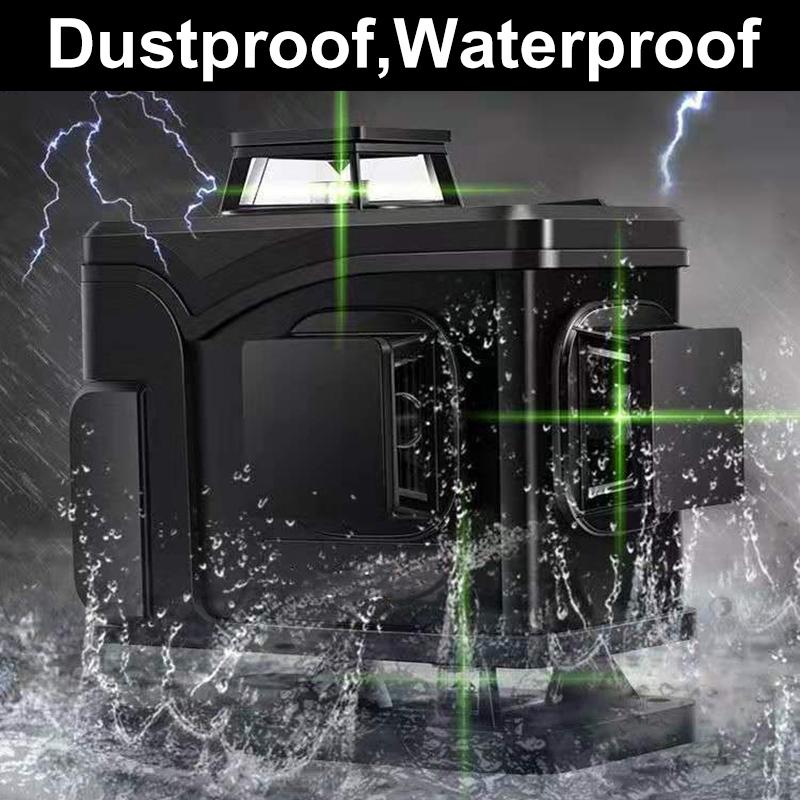 16 Зеленых Линий Лазерный Уровень+Пульт Дистанционного Управления 3D Самовыравнивающийся 360 Горизонтальный И Вертикальный Перекрестный Наружный Мощный Лазер