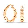 S925 Sterling Silver Jewelry Chain Link Rose-Gold Plated Hoop Earrings for Teen Women
