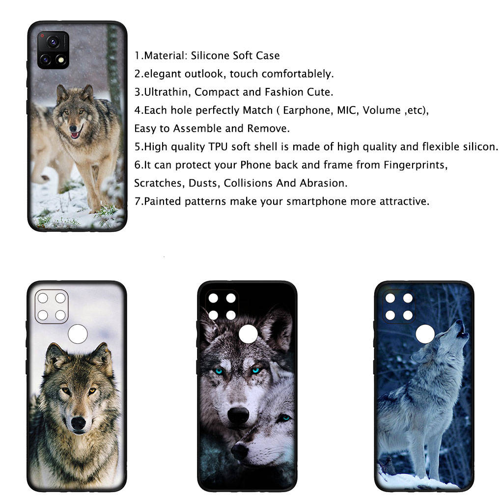 Чехол для iPhone 16 15 Xiaomi Redmi Note 14 13 12 11 Pro Max X 8 9 16e Samsung Galaxy S25 S24 S23 Moto G85 14C OPPO Huawei Stalking Wolf Phone Case