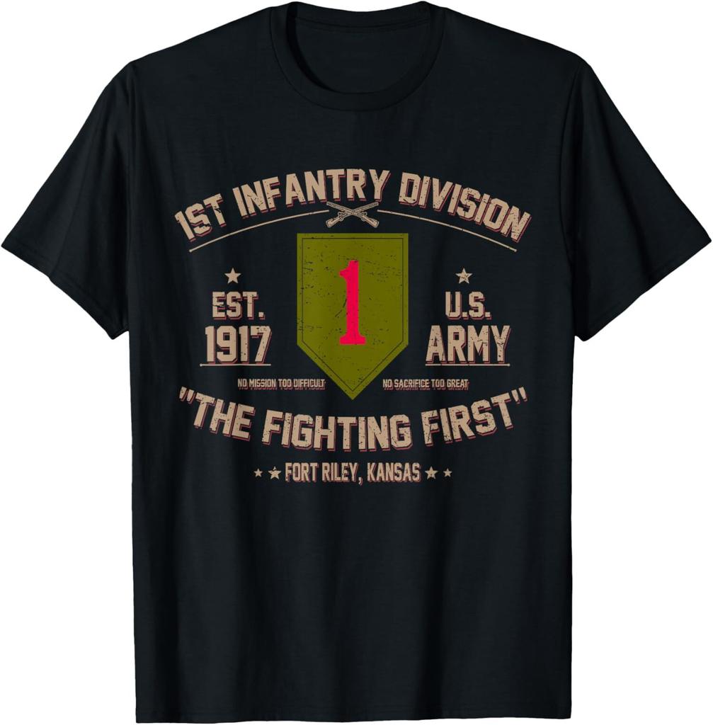 New Us Army 1st Infantry Division Veteran The Fighting First Shirt S4xl