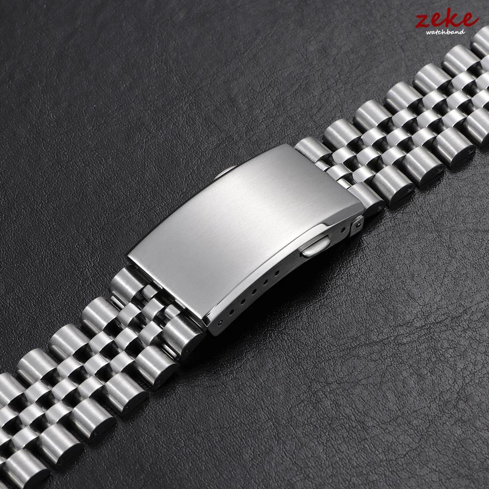 Extended Fold Solid Watch Buckle for Seiko 18mm 20mm 22mm Silver Double Push Safety Milled Clasp Stainless Steel Watchband Clasp