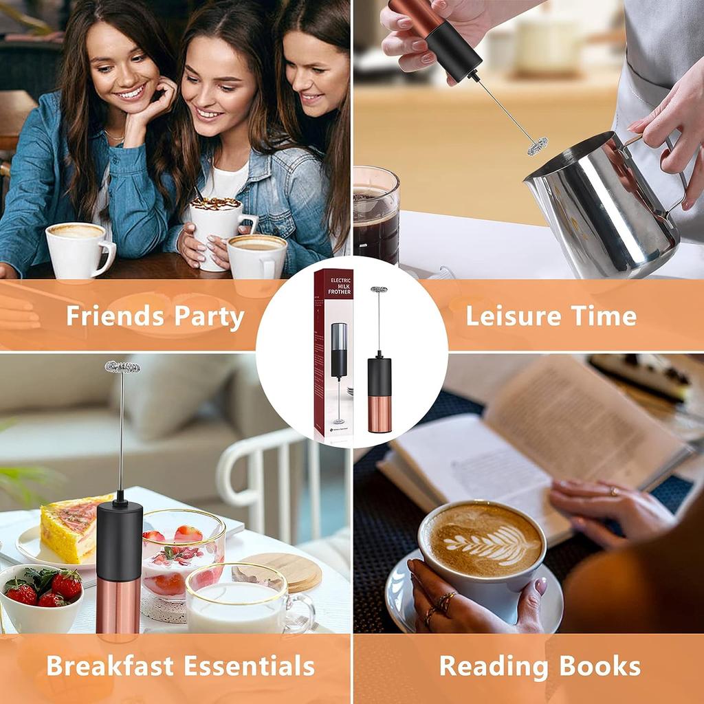 Ручной вспениватель для кофе, автоматический вспениватель молока, розовое золото