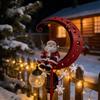 Santa Claus Christmas Moon Solar Stake Light Holiday Christmas Yard Lamp  Pathway Lighting