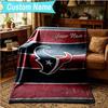 1PC Custom Name Blanket Texans basketball Flannel blankets Patterns Throw Blanket All-Season Soft Gift for Couch, Bed, Camping, Birthday gifts
