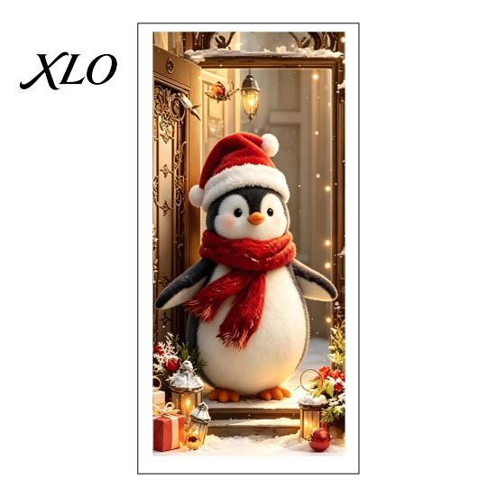 Weather Resistant Snowman Garage Door Stickers Christmas Trash Can Stickers, 3D Illusion Cute Animal Peel & Stick Removable Decorations for