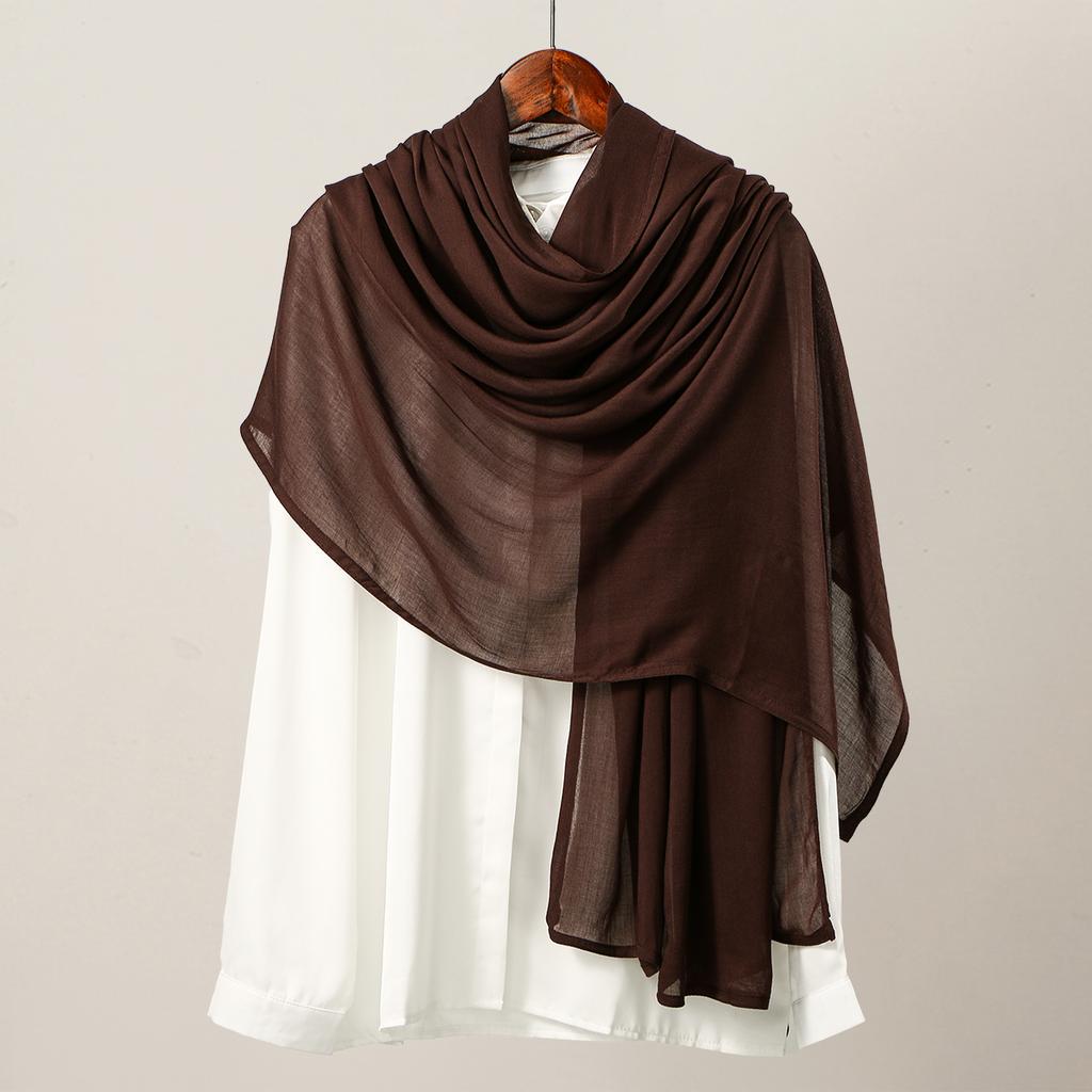 Хлопок Район Модал Хиджаб Шарф Однотонный Головной платок Накидки Большой размер Однотонные Шали Мусульманский Женский Хиджаб Исламский Тюрбан Повязка на голову 190*85см