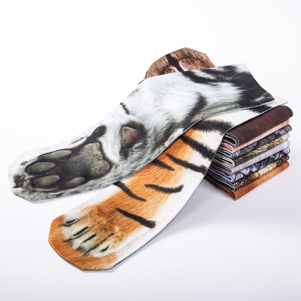 Funny Socks Printing Leopard Cotton Hosiery Tube Socks 3D Print Animals Sock Men Socks Women Socks