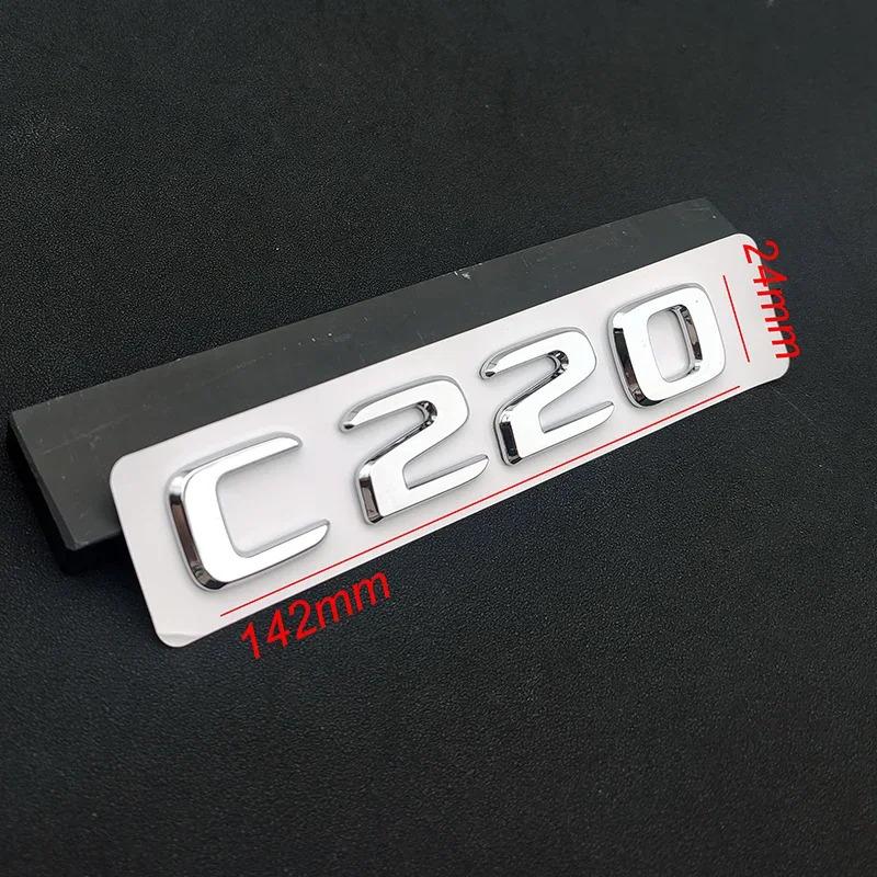 For Mercedes Benz ABS Black Chrome Letters 3D Car Trunk Letters Badge For Mercedes Benz C 200 220 300 C200 C220 C300 C320 Logo Sticker Accessories DP1