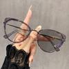 Men'S And Women'S Fashion Photochromic Myopia Glasses  New Retro Metal Cat-Eye Glasses Blue Light Blocking Myopia Glasses