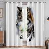 Шторы Animal Wolf 3D Printed Curtains, полиэфирное волокно, индивидуальные шторы, кухня, гостиная, спальня, украшение окна, 2 шт.
