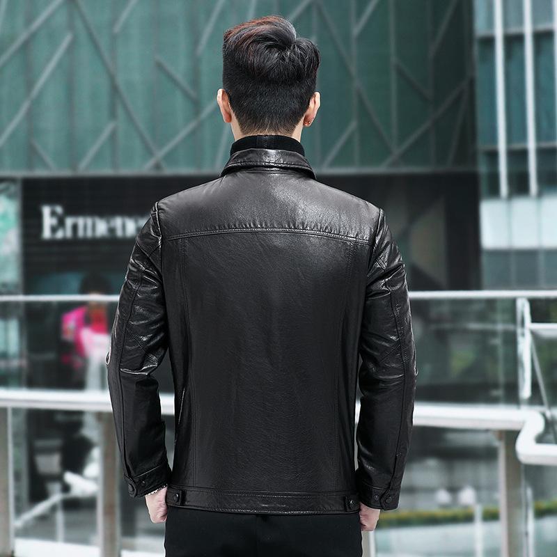Весна и осень, новая мужская куртка из натуральной кожи, мужская куртка из вощеной кожи первого слоя, корейский стиль, тонкая мотоциклетная куртка