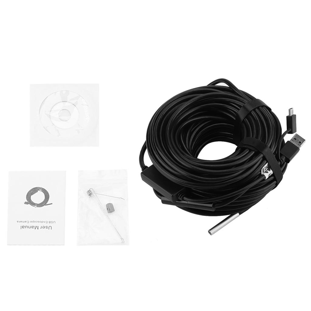 20-метровый USB-эндоскоп 5,5 мм с водонепроницаемой камерой 720P для осмотра труб и автомобилей USB-инспекционная камера Гибкий эндоскоп