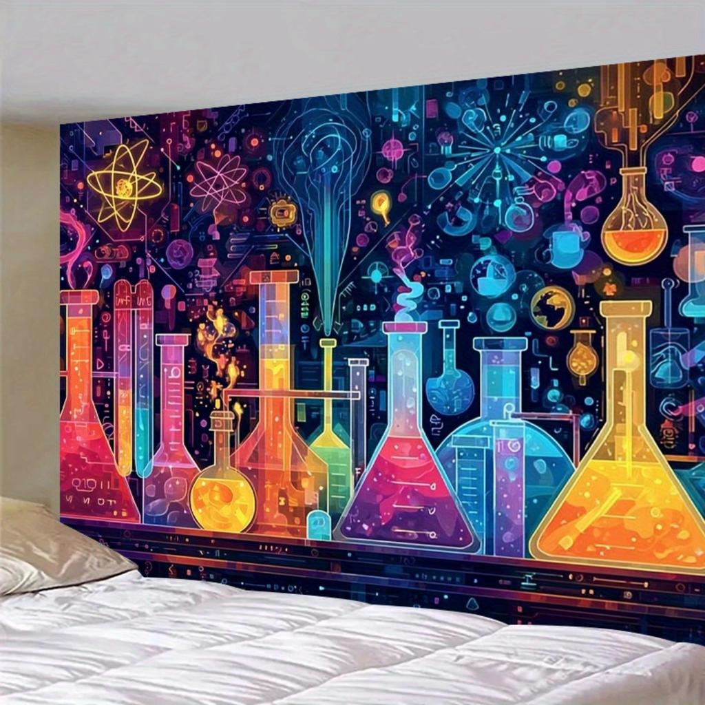 1pc Science Lab Chemistry Backdrop Banner - Party Decor - Theme For Birthday Home Photo Booth - No Power Required Indoor Outdoor Decor