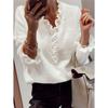 Women's Fashion Casual Fall Winter Solid Color Print Long Sleeve V-Neck Sweaters