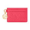 Louis Vuitton Charms Lv Logo Leather Card Holder Women Accessories Strawberry-Pink M28129
