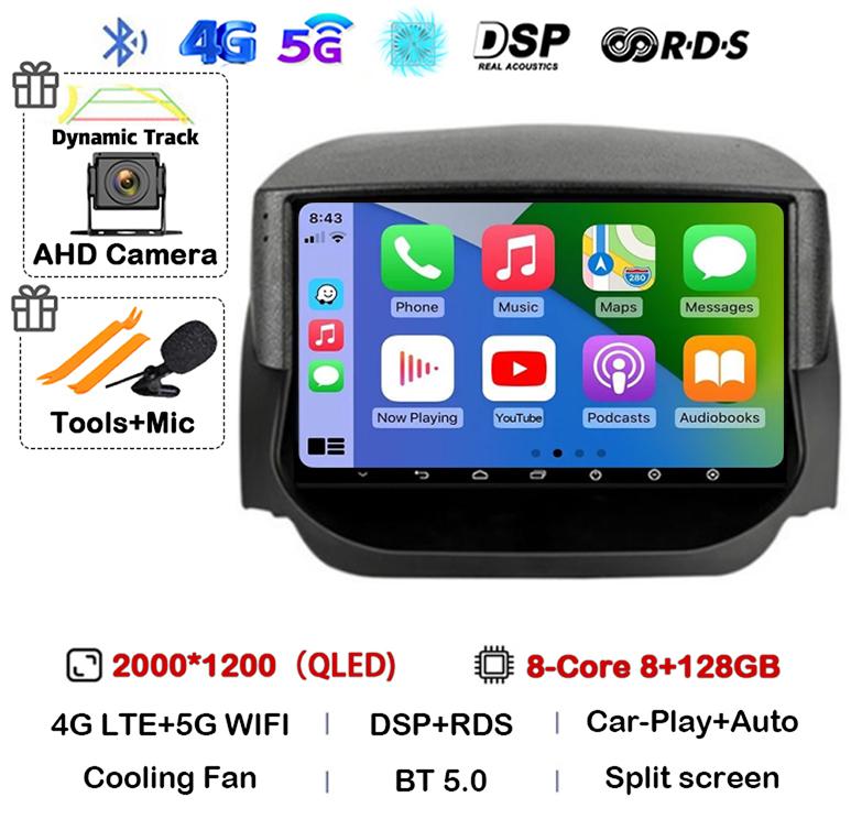 Android 14 Carplay Auto для Ford EcoSport Eco Sport 2014 2015 2016 2017 2018 Автомобильный радиоприемник GPS 4G+WIFI Мультимедийный стереоплеер QLED