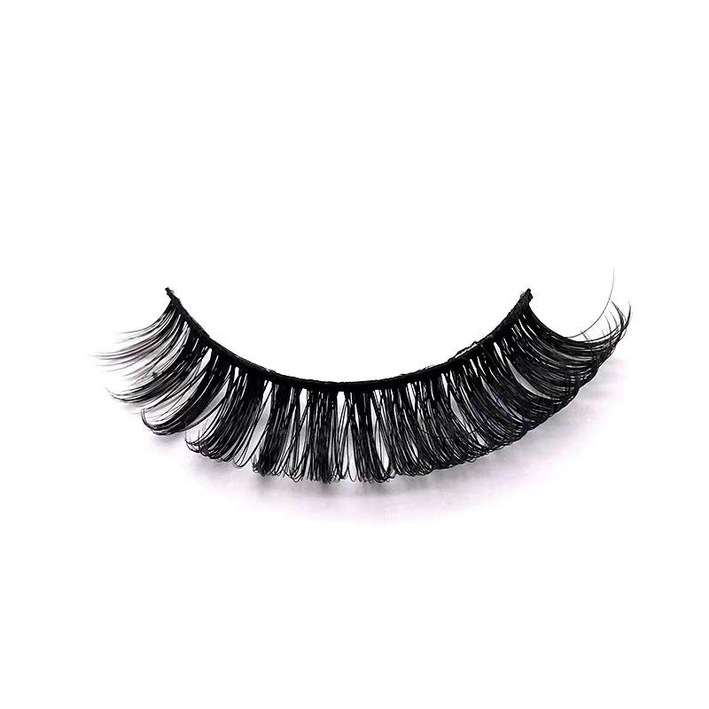 Qingdao Natural Long 3d D Curl Wink Winged Eyelash Extensions Faux Mink 14mm C D Curl Strip Eyelashes Russian Strip