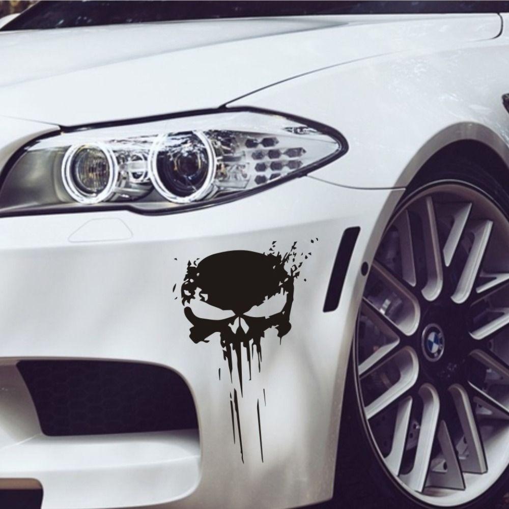 Waterproof Auto Reflective Sticker Car Skull Decal 3D Car Stickers Punisher Skull Sticker