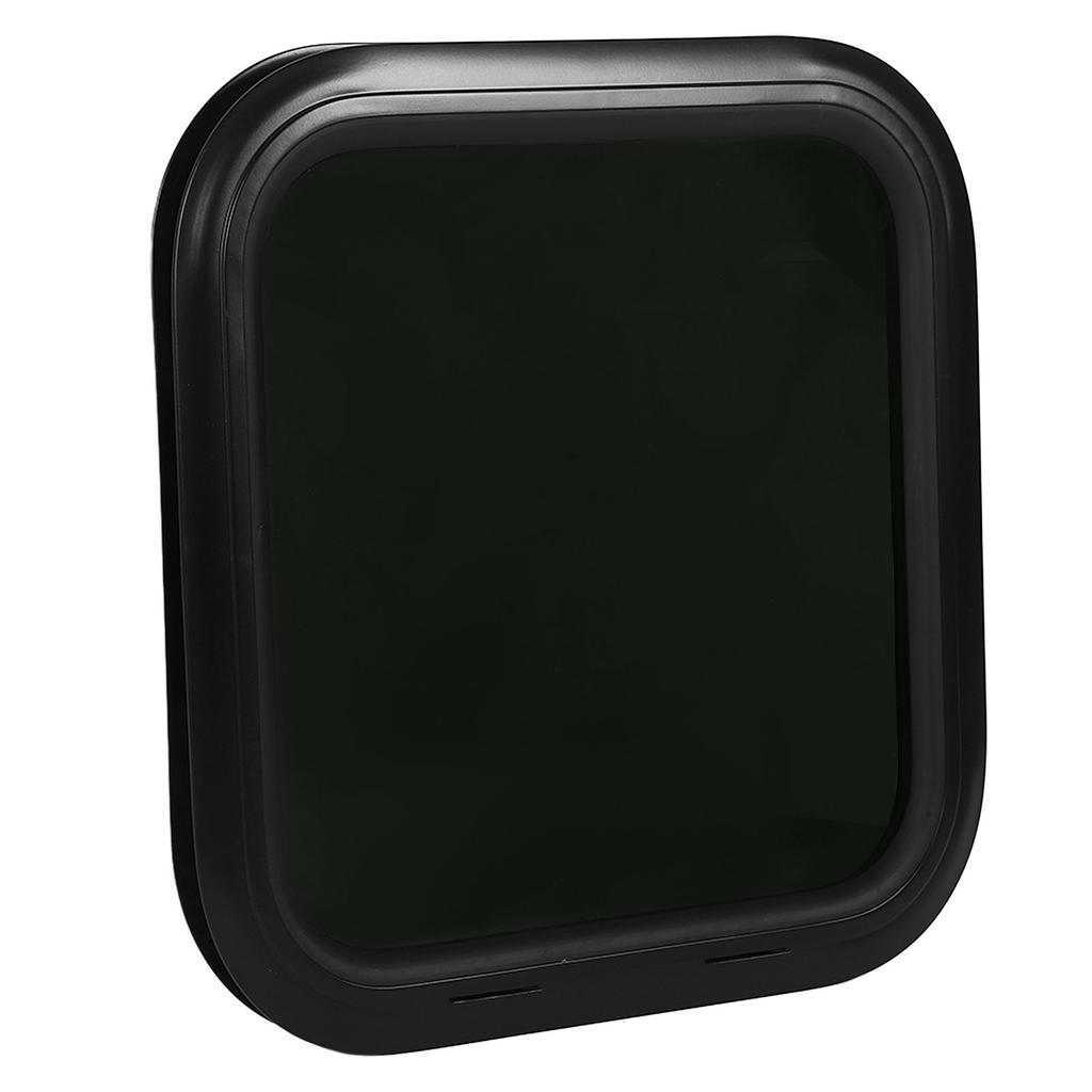 450x450mm RV Fixed Window Rounded Transparent Black Glass Entrance Door Window with Frame for Camper Caravan for