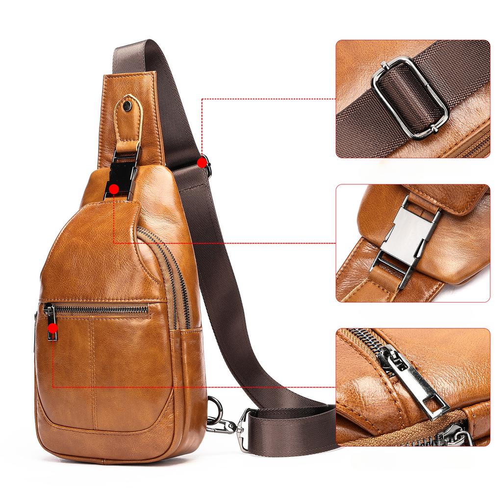 Сумка-мешок из воловьей кожи Head Layer, мужская многофункциональная сумка через плечо из натуральной кожи в стиле ретро