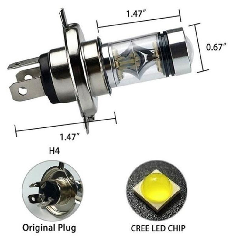 1 шт. светодиодная противотуманная фара H4 H7 100 Вт противотуманная фара мощная автомобильная лампа