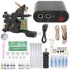 Coil Tattoo Machine Set Power Supply Foot Pedal Tattoo Needle Beginner Practice Tattoo Kit