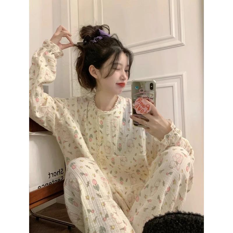 Женская пижама, новый осенне-весенний комплект с длинными рукавами, мягкая пижама с рисунком в полоску, женский домашний комплект для сна, кардиган