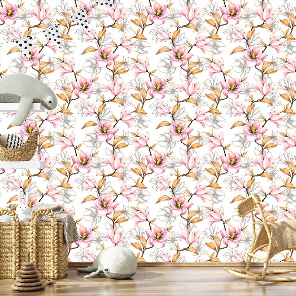 Autumn Magnolias Wallpaper for Living Room and Bedroom 50x1000