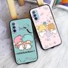 AH49 Little Twin Stars черный чехол для Samsung Note 20 Lite S24 Ultra S23 S22 A05 A06 A11 A71 A15 A16 A13 A24 A25 A33 A52 A53 M55 M35 Sofe Cover
