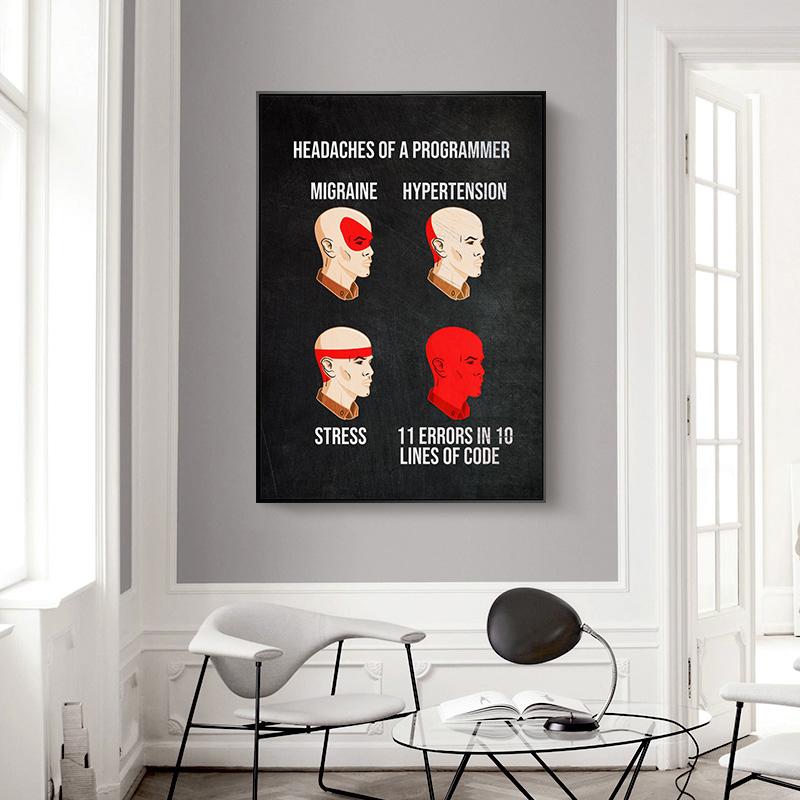 Abstract Gaming Zone Hacker Code Poster Canvas Painting Funny Programmer Quote Wall Art For Living Room Home Decor Cuadros