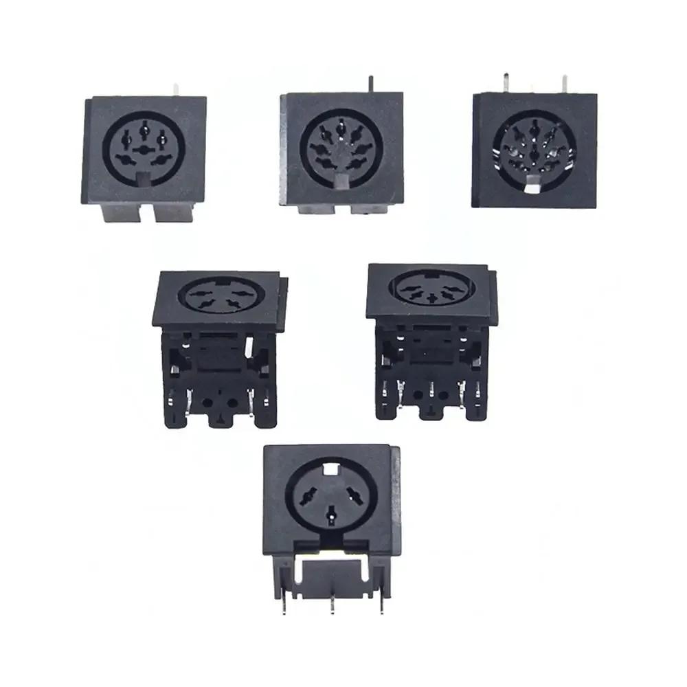 3 4 5 6 7 8-контактный гнездовой разъем DIN Mini 4P/5P/6P/7P/8P для монтажа на печатную плату/панель Разъем для клавиатуры и мыши 3 4 5 6 7 8 Позиций